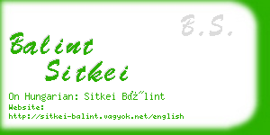 balint sitkei business card